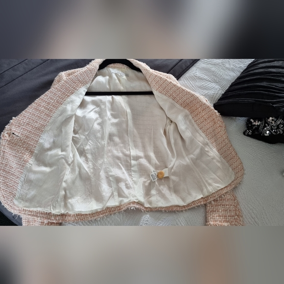 Zara pink tweed blazer size usa 8 is a au 10 to 12 - Picture 5 of 7